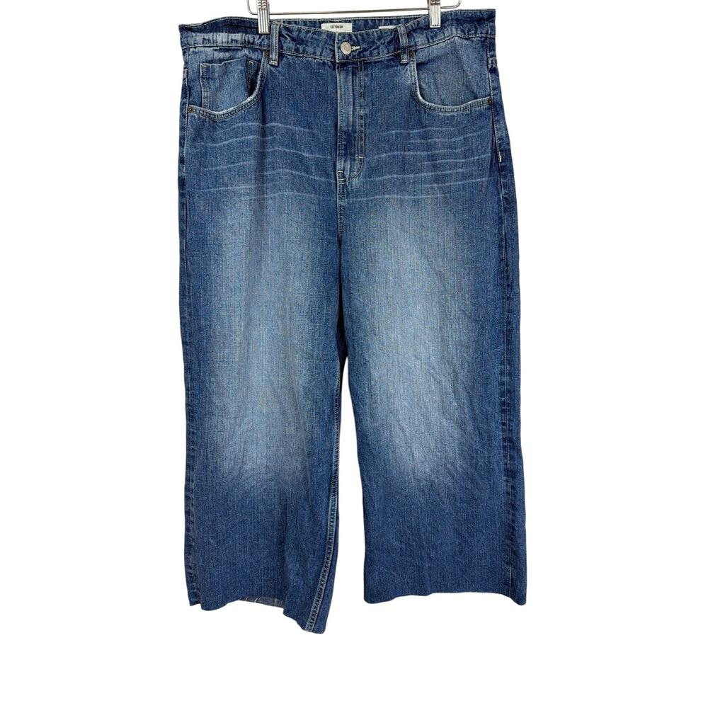 Cotton On Women's Blue Wide Leg Medium Wash Jeans Size 36